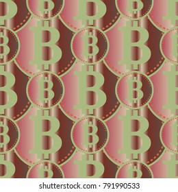 Bitcoin electronic coins seamless pattern for background.