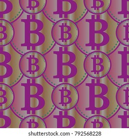 Bitcoin electronic coins seamless pattern for background.