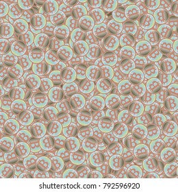 Bitcoin electronic coins seamless pattern for background.