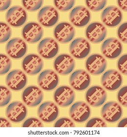Bitcoin electronic coins seamless pattern for background.