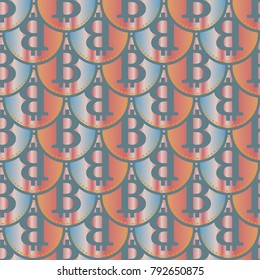 Bitcoin electronic coins seamless pattern for background.