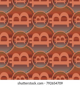 Bitcoin electronic coins seamless pattern for background.