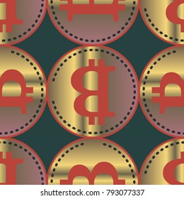 Bitcoin electronic coins seamless pattern for background.
