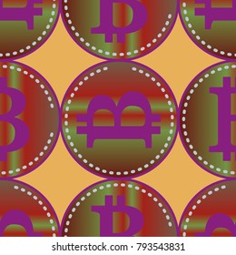 Bitcoin electronic coins seamless pattern for background.