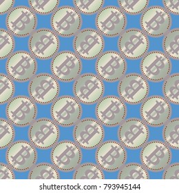 Bitcoin electronic coins seamless pattern for background.