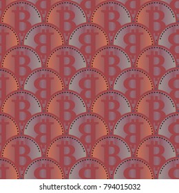 Bitcoin electronic coins seamless pattern for background.