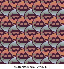 Bitcoin electronic coins seamless pattern for background.