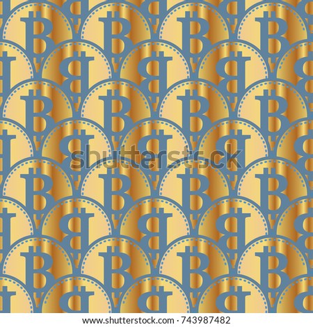 Bitcoin electronic coins seamless pattern for background.