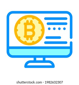 bitcoin electronic currency color icon vector. bitcoin electronic currency sign. isolated symbol illustration