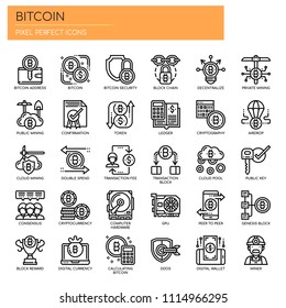 Bitcoin Elements , Thin Line and Pixel Perfect Icons