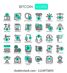 Bitcoin Elements , Thin Line and Pixel Perfect Icons