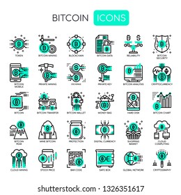 Bitcoin Elements , Thin Line and Pixel Perfect Icons