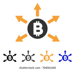 Bitcoin Emission icon. Vector illustration style is flat iconic symbol with black, grey, orange, blue color variants. Designed for web and software interfaces.