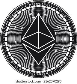 bitcoin ethereum handmade silhouette balck and white art