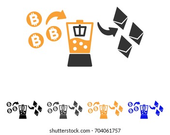 Bitcoin Ethereum Mixer icon. Vector illustration style is flat iconic symbol with black, grey, orange, blue color variants. Designed for web and software interfaces.