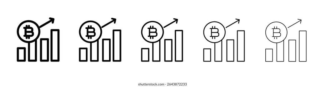 Bitcoin ícone Evolution sinal de vetor preto e branco