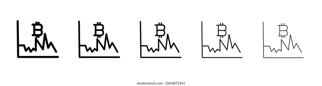 Bitcoin ícone Evolution sinal de vetor preto e branco
