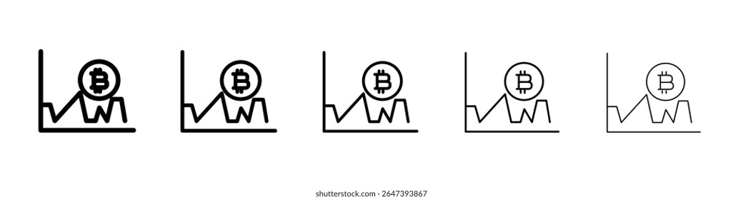 Bitcoin Evolution icon flat illustration set logo