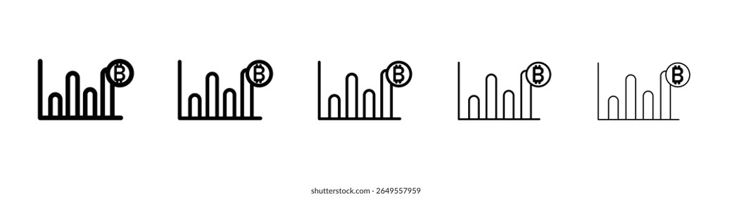 Bitcoin ícone de evolução simples plano esboço logotipo