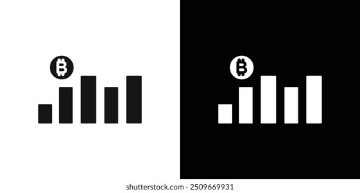 Bitcoin ícone de evolução Vetor plano definir contorno