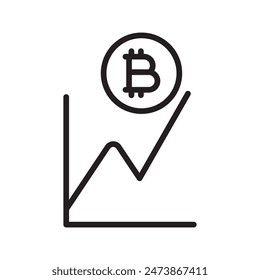 Icono de evolución de Bitcoin ideal para temas de criptomonedas y blockchain