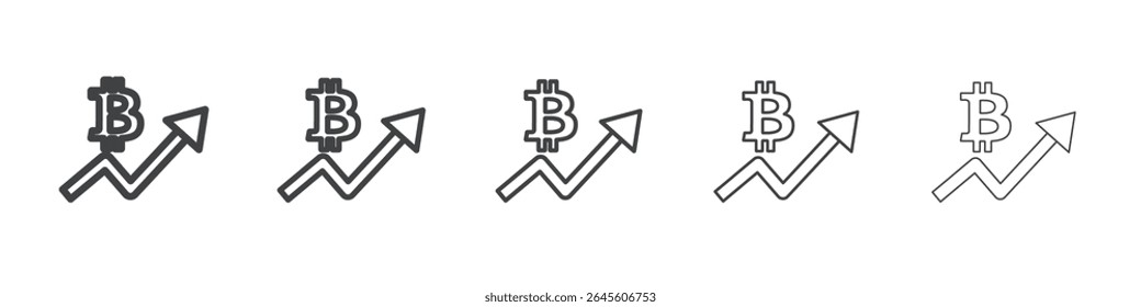 Bitcoin ícone de evolução esboço ilustração vetor símbolo