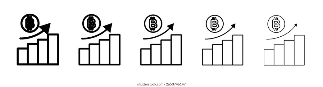 Bitcoin ícone Evolution vetor símbolo ou ilustração