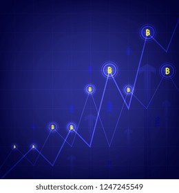 bitcoin exchange business graphic line market vector 