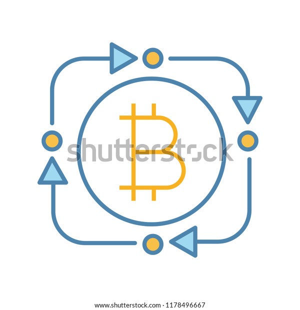 Bitcoin Exchange Color Icon Digital Currency Stock Vector Royalty - 