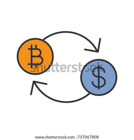 Bitcoin Exchange Color Icon Online Banking Stock Vector Royalty - 