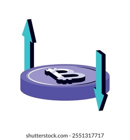 Icono de criptomoneda de intercambio de Bitcoin aislado