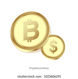Bitcoin exchange currency. Cryptocurrency exchange concept.