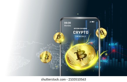 Bitcoin exchange. Flat design style web banner of blockchain technology, bitcoin, altcoins, cryptocurrency mining, finance, digital money market, cryptocoin wallet, crypto exchange. Vector