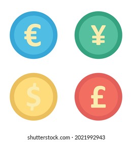 Bitcoin exchange flat vector icon which can easily modify or edit 