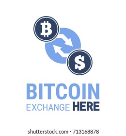 Bitcoin exchange here vector image. Vector illustration for app or website.