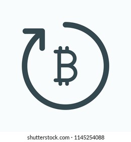 Bitcoin exchange icon. Crypto currency reinvesment vector icon