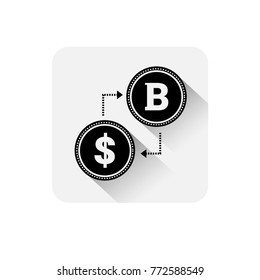 Bitcoin Exchange Icon Digital Web Money Crypto Currency Logo Concept Vector Illustration