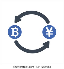 Bitcoin exchange icon, vector graphics
