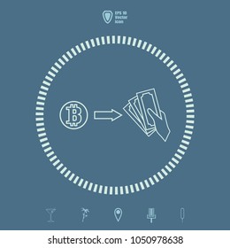 Bitcoin exchange Line vector icon. Flat design style