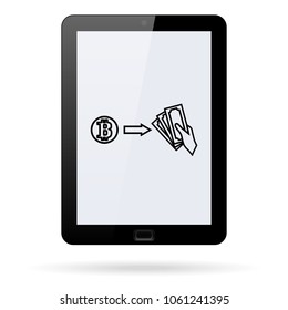Bitcoin exchange line vector icon. Flat design style