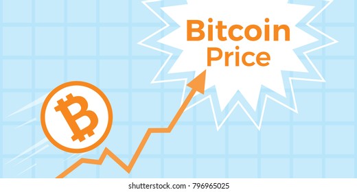 Bitcoin Exchange Rate Goes Up Graphic Cryptocurrency ICO Stock Market Vector Art Design Illustration.