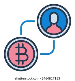Bitcoin exchange sign vector Crypto P2P concept colored icon or design element