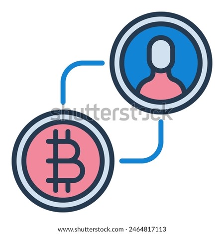 Bitcoin exchange sign vector Crypto P2P concept colored icon or design element