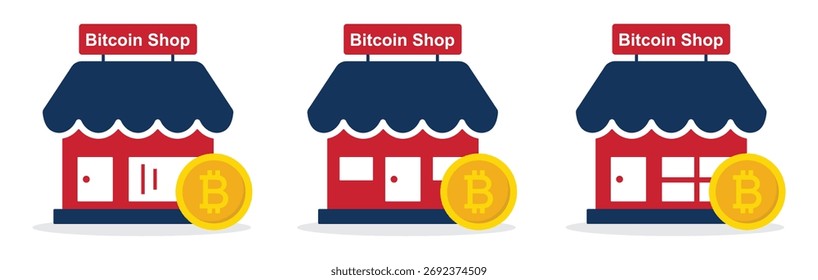 Bitcoin Exchange Store-Symbol, Vektorgrafik