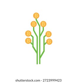 Bitcoin exchange and transfer. Cryptocurrency mining, finance, digital money circulation. Mobile app design.