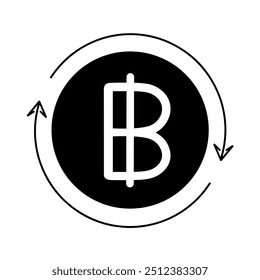 Icono de transferencia de intercambio de Bitcoin aislado en fondo transparente PNG. Vector
