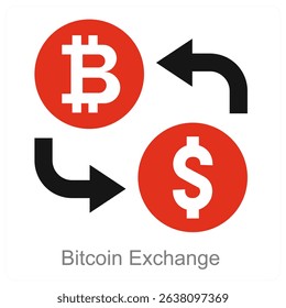 Bitcoin Exchange vector icon concept design