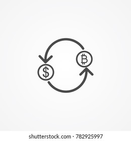 Bitcoin exchange vector icon sign symbol