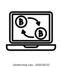 Bitcoin exchange  Vector Icon which is suitable for commercial work and easily modify or edit it

