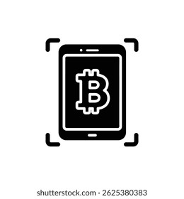 Bitcoin in Face ID Scan Mesh Icon Representing Digital Identity and Security